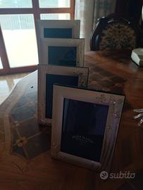 Set 4 Cornici Portafoto in Argento con Farfalle -