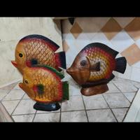 famiglia pesci in legno