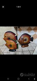 famiglia pesci in legno