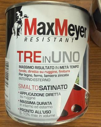 N.3 Smalto satinato all’acqua 3 in 1 marrone 0,5 L