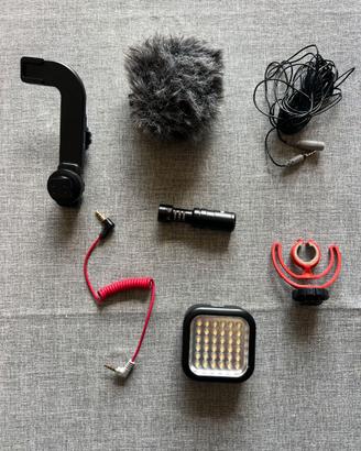 Kit video YouTube RØDE VideoMicro, LED e accessori