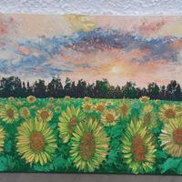 Quadro - CAMPO DI GIRASOLI - olio su tela 60x80