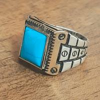 anello uomo argento 925 turchese modello rolex