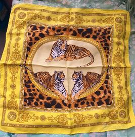 Foulard Versace 100% seta tigri campionario Foular