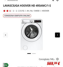 LAVASCIUGA slim HOOVER 9 + 5 kg ONE-fi