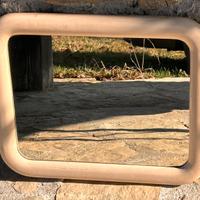 Specchio cornice in legno  bianco anno 1952