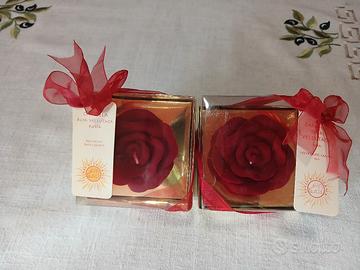 Coppia candele "Rosa vellutata ".