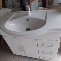 Mobile bagno laccato lucido con specchiera e acces