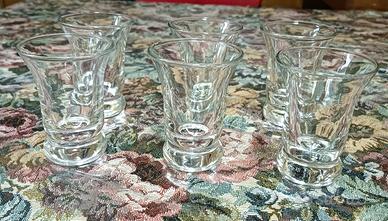Set 6 bicchierini liquore vintage in vetro spesso 