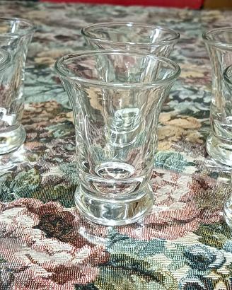 Set 6 bicchierini liquore vintage in vetro spesso 