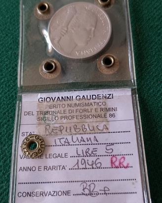 Repubblica Italiana - 5 Lire 1946