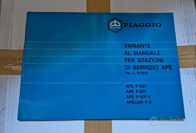 Variante manuale servizio Piaggio ape 501 601 