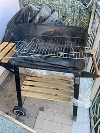 Barbecue a carbonella a carrello 90x85x33-utensili