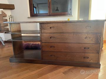 Cassettiera legno massello noce nazionale