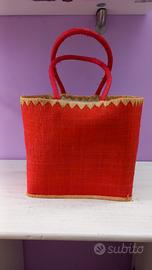Borsa paglia intrecciata