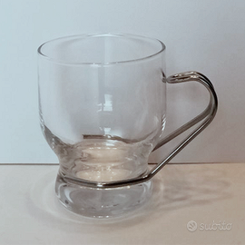 10 Tazzine Caffè in Vetro e Acciaio per Marocchino