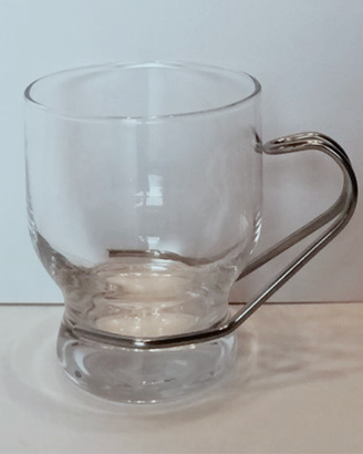 10 Tazzine Caffè in Vetro e Acciaio per Marocchino