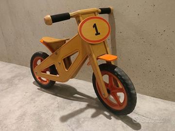 Bicicletta Balance Bike in Legno per Bambini 