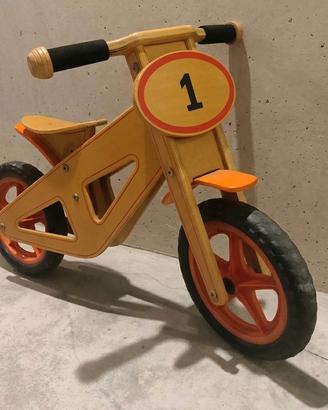 Bicicletta Balance Bike in Legno per Bambini 