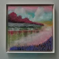 Quadro ad olio paesaggio lago