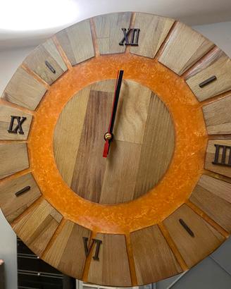Orologio da parete resina e legno