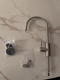 Rubinetto inox satinato grigio nuovo completo
