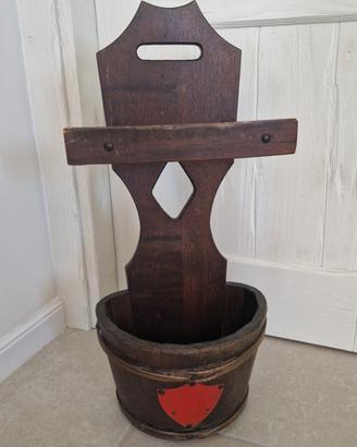 Porta oggetti in legno vintage artigianale country
