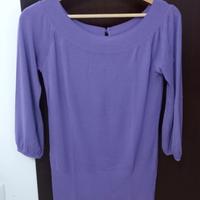 Maglia a costine scollatura Bardot manica 3/4
