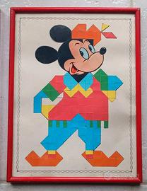 Quadro vintage a tema Disney anni '70 Mickey Mouse
