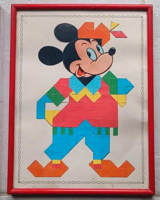 Quadro vintage a tema Disney anni '70 Mickey Mouse