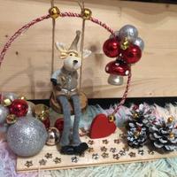 Decorazione Natalizia renna fatta a mano e luci