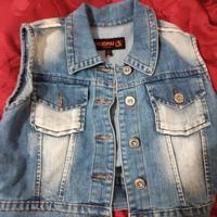 Giubbino jeans smanicato 
