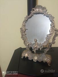 specchio in ottone stile antico 