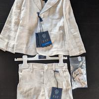 Abito Fay lino beige bambino 24 mesi + cravattino