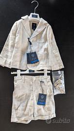 Abito Fay lino beige bambino 24 mesi + cravattino