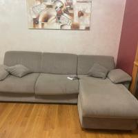 Divano letto contenitore grigio a L