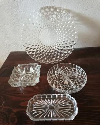 Set Completo di 4 Pezzi in Cristallo Molato