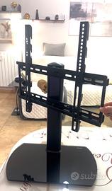 Supporto TV girevole metallo base vetro temperato