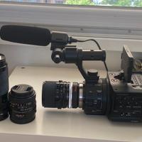Sony fs100, 4 obiettivi, 2 speed booster