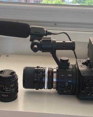 Sony fs100, 4 obiettivi, 2 speed booster