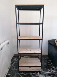 Libreria/Scaffale stile industriale con cassetto