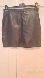 Minigonna nera in vera pelle, taglia 42