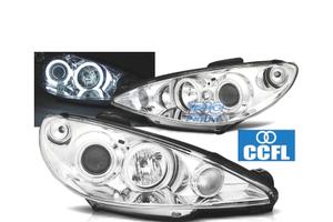 FARI PEUGEOT 206 98-08 ANGEL EYES CCFL FONDO CROMA
