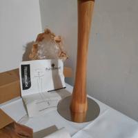 Portamestoli in legno e acciaio 