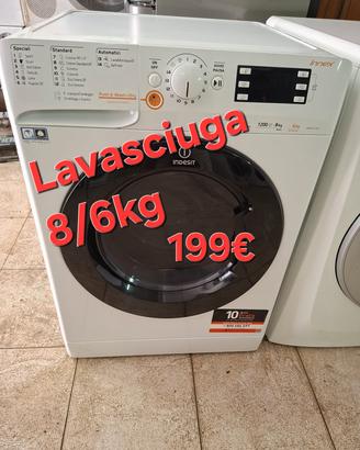 Lavasciuga indesit 8/6kg inverter 1200 giri