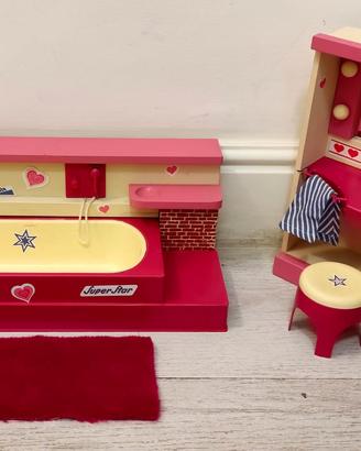 Sala da bagno BarbieSuperStar anni 70-80 Mattel V
