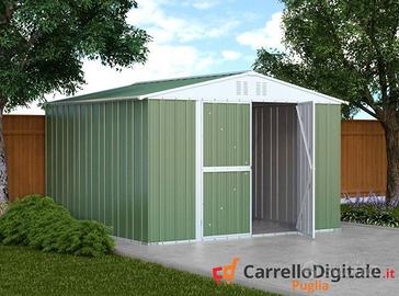 Casetta da giardino in lamiera 327x307cm verde