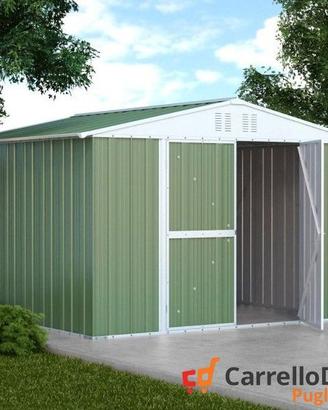 Casetta da giardino in lamiera 327x307cm verde