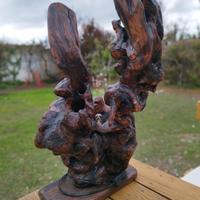 Lampada da tavolo artigianale in legno di mare