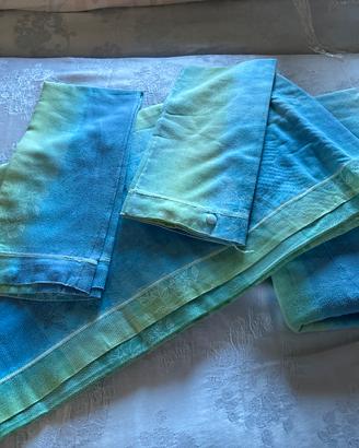 Lenzuola matrimoniale fantasia azzurro e verde